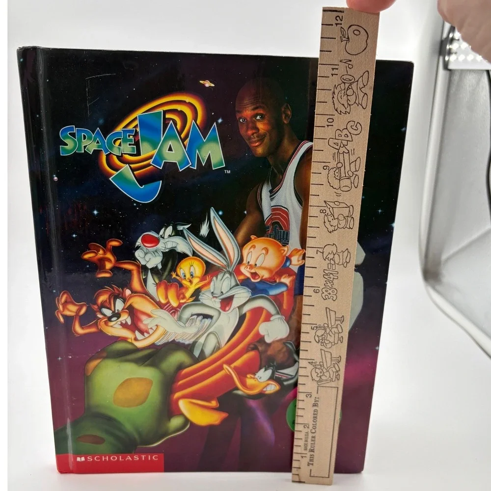 Space Jam 1996 Hardcover Scholastic Book First Printing Blu-ray Movie Bundle VTG